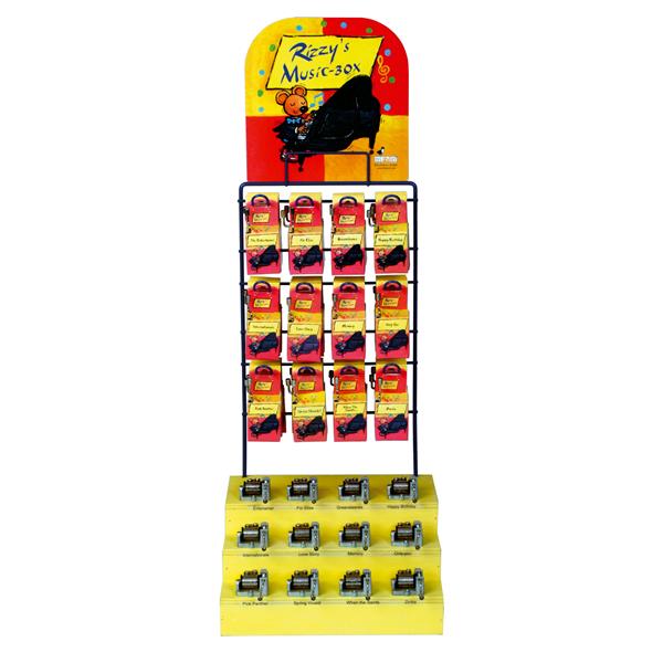 115584  59000 Rizzy spilledåser, gult display 60 stk assortert, Fridolin